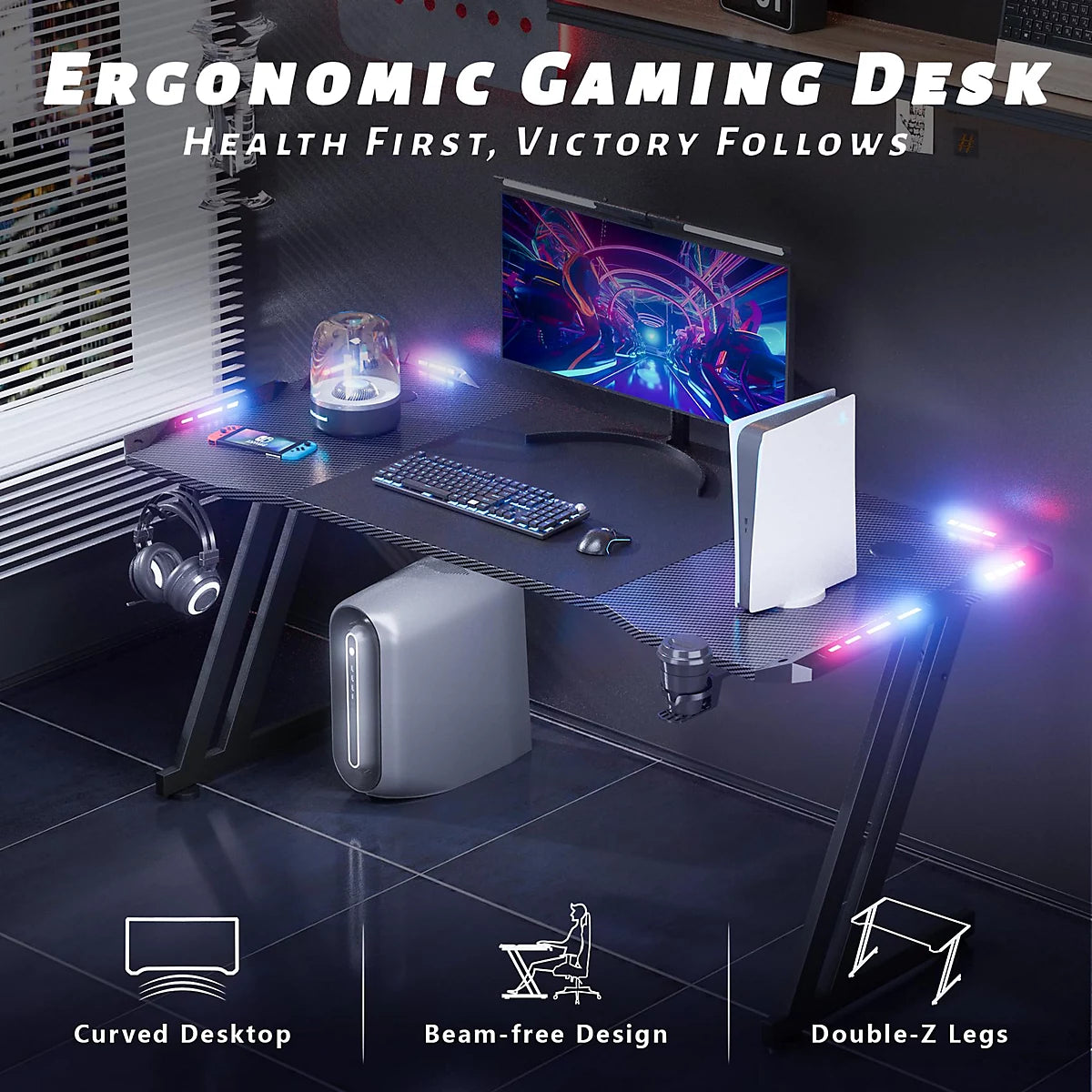 Precision Synergie 160x60cm RGB Gaming Desk