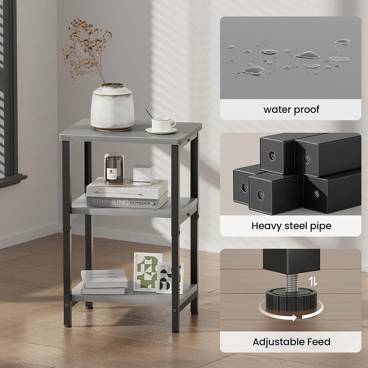 Precision Synergie Industrial Adjustable Bedside Table